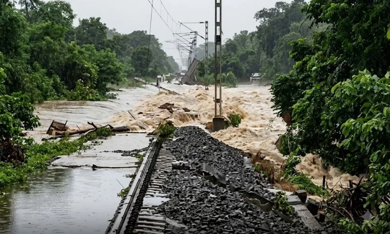 Flood-affected families receiving emergency relief from Sayanant Development Foundation in Upper Assam
